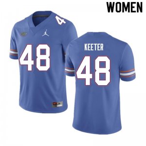 Women's Florida Gators #48 Noah Keeter NCAA Nike Blue Authentic Stitched College Football Jersey HBD6662IL